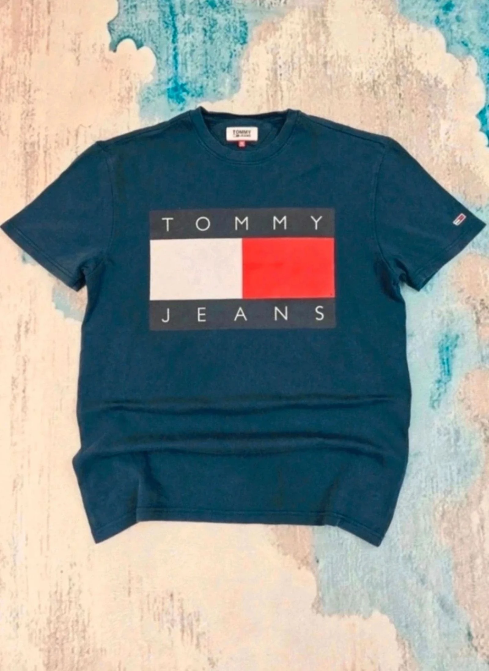 Tommy Hilfiger Tommy Jeans Logo T-Shirt Flag Graphic Streetwear Retro Vintage y2k old moneyNavy Blue – photo 8
